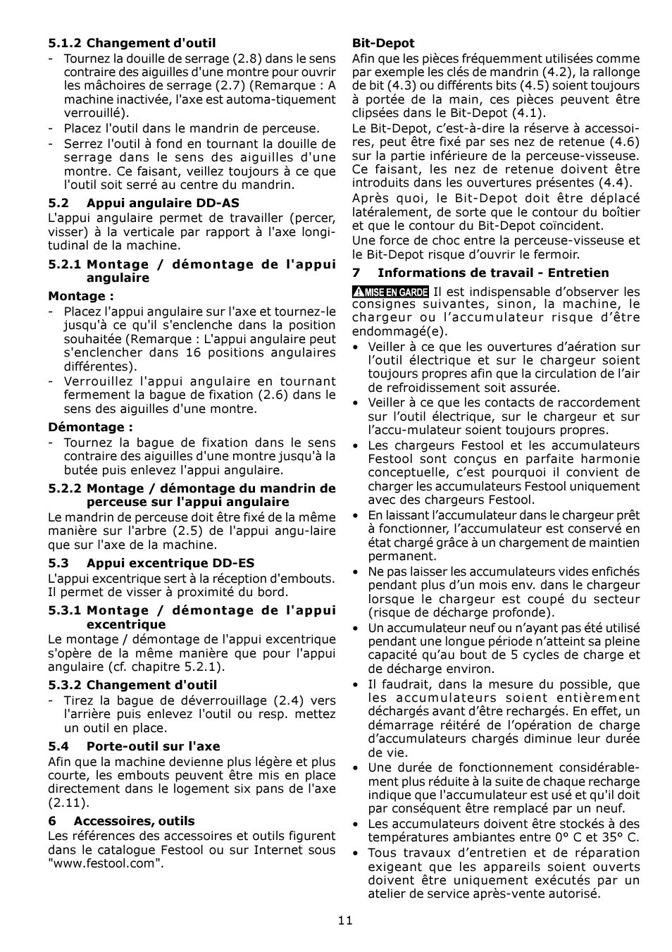 Festool CDD 12 fx User Manual | Page 11 / 18