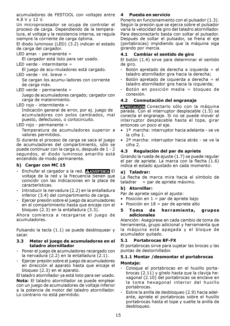 Festool CDD 12 fx User Manual | Page 15 / 18