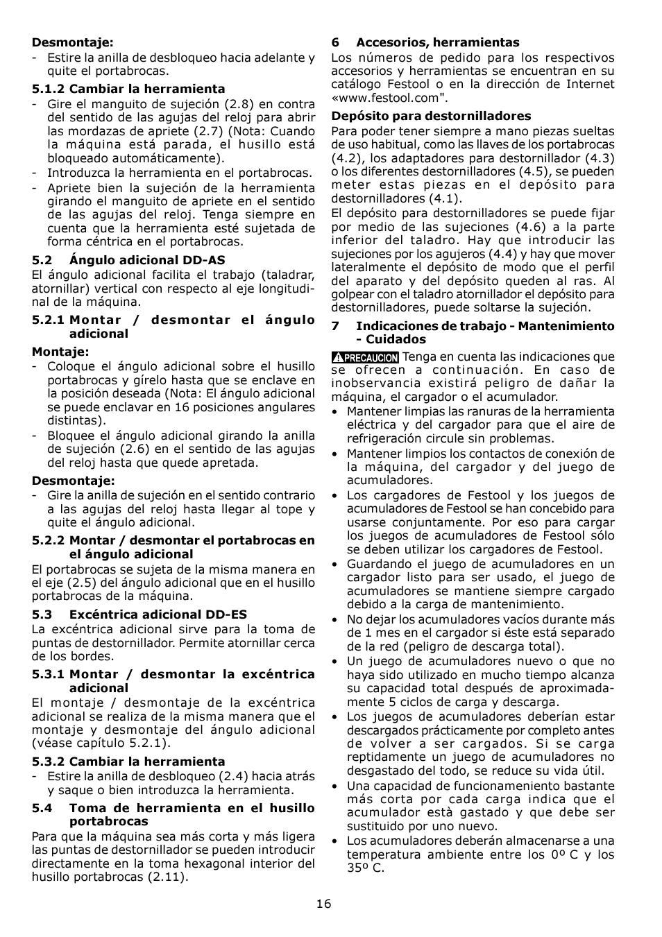 Festool CDD 12 fx User Manual | Page 16 / 18