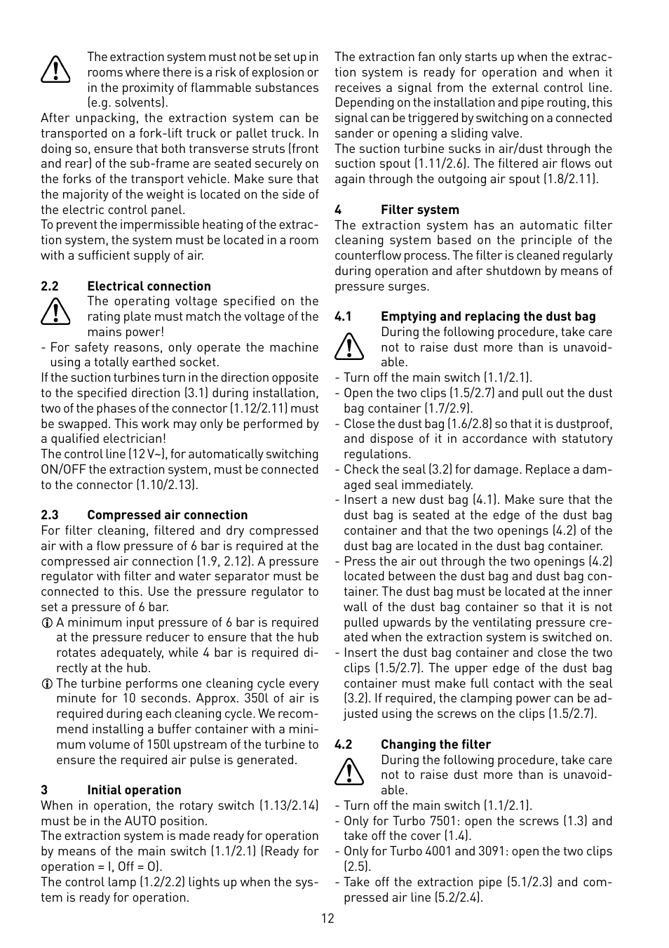 Festool TURBO 7501 User Manual | Page 12 / 54