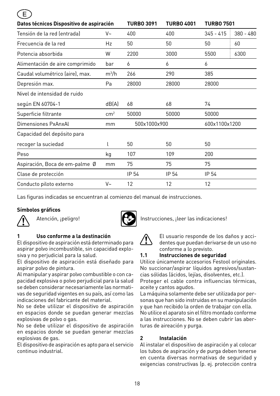 Festool TURBO 7501 User Manual | Page 18 / 54