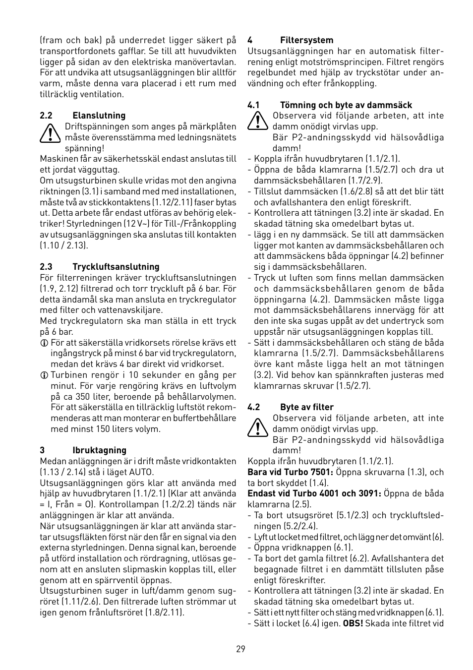 Festool TURBO 7501 User Manual | Page 29 / 54