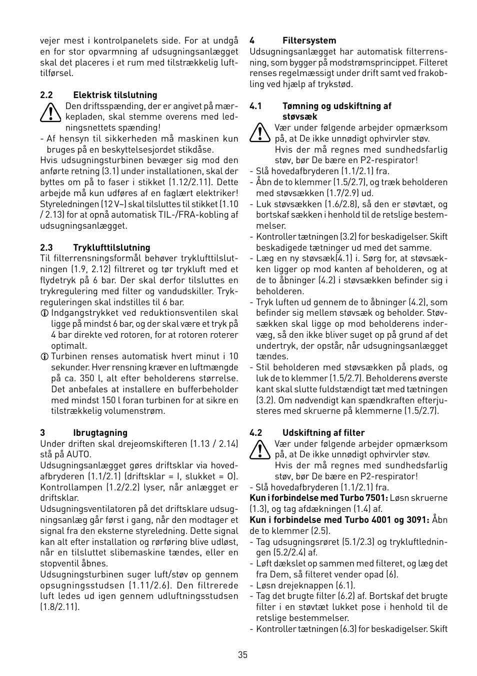 Festool TURBO 7501 User Manual | Page 35 / 54