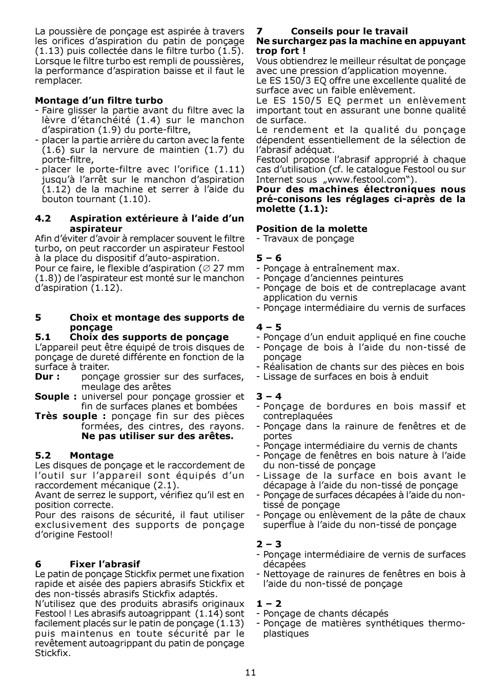 Festool ES 150-5 EQ User Manual | Page 11 / 50