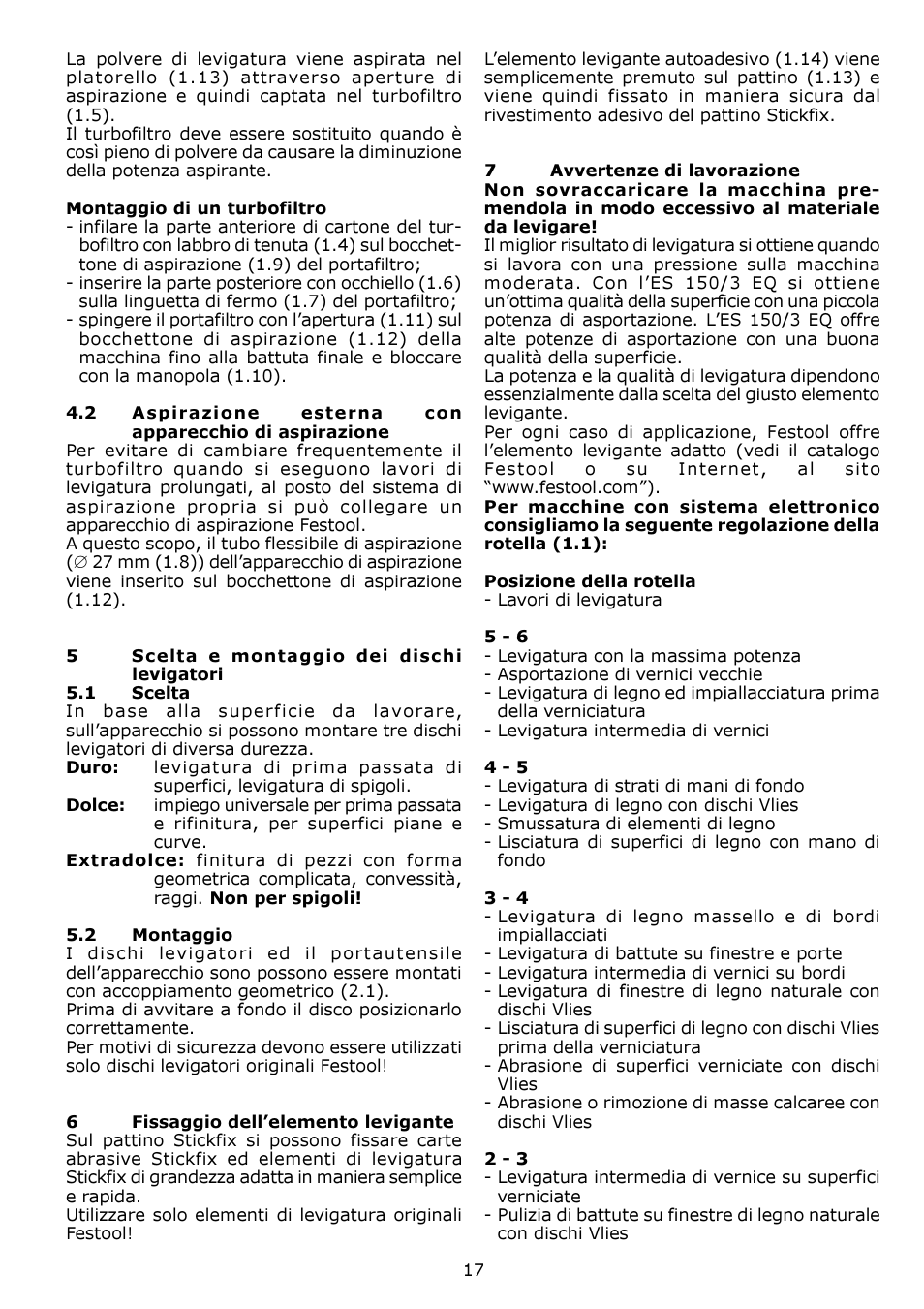 Festool ES 150-5 EQ User Manual | Page 17 / 50