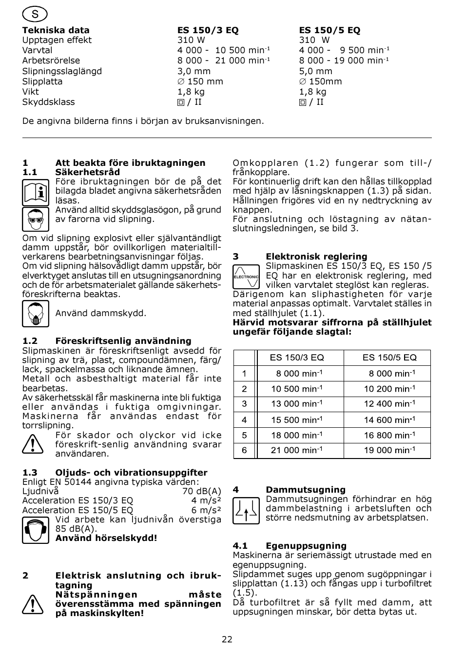 Festool ES 150-5 EQ User Manual | Page 22 / 50