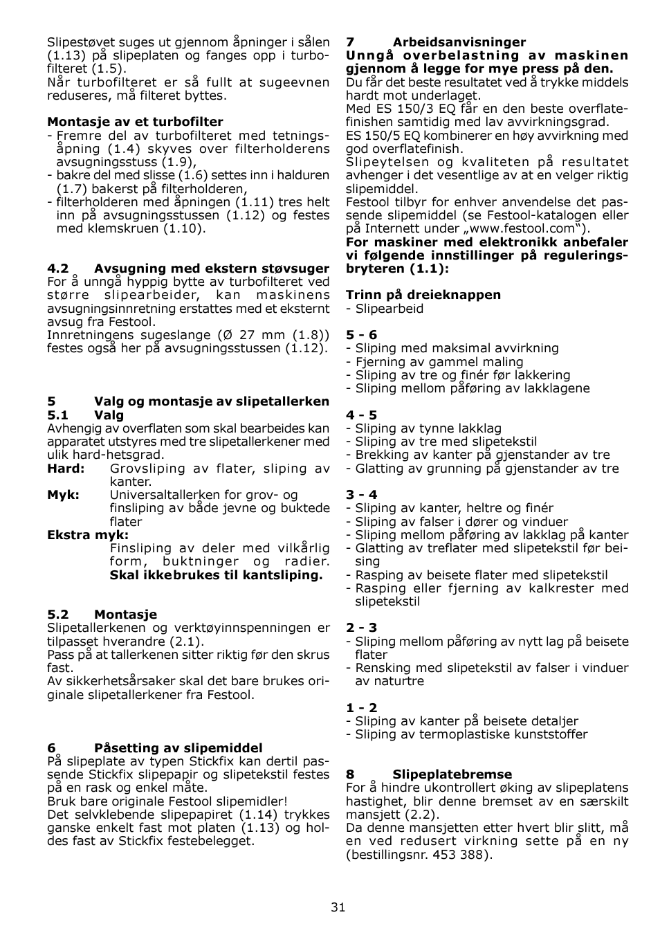 Festool ES 150-5 EQ User Manual | Page 31 / 50