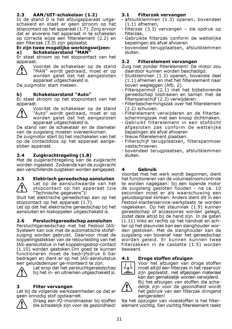 Festool SRM 212 LE-AS User Manual | Page 21 / 54