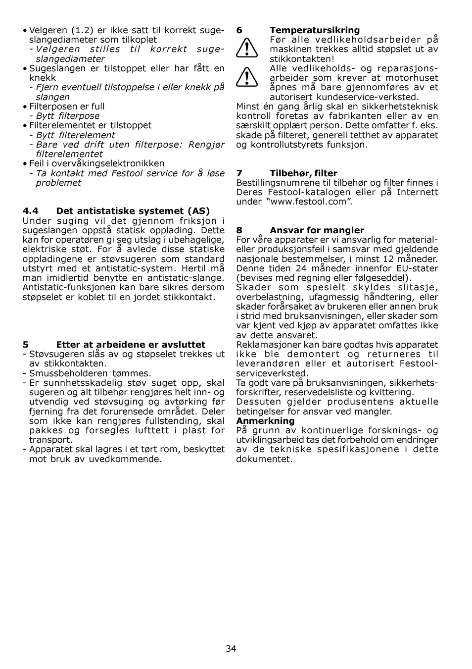 Festool SRM 212 LE-AS User Manual | Page 34 / 54