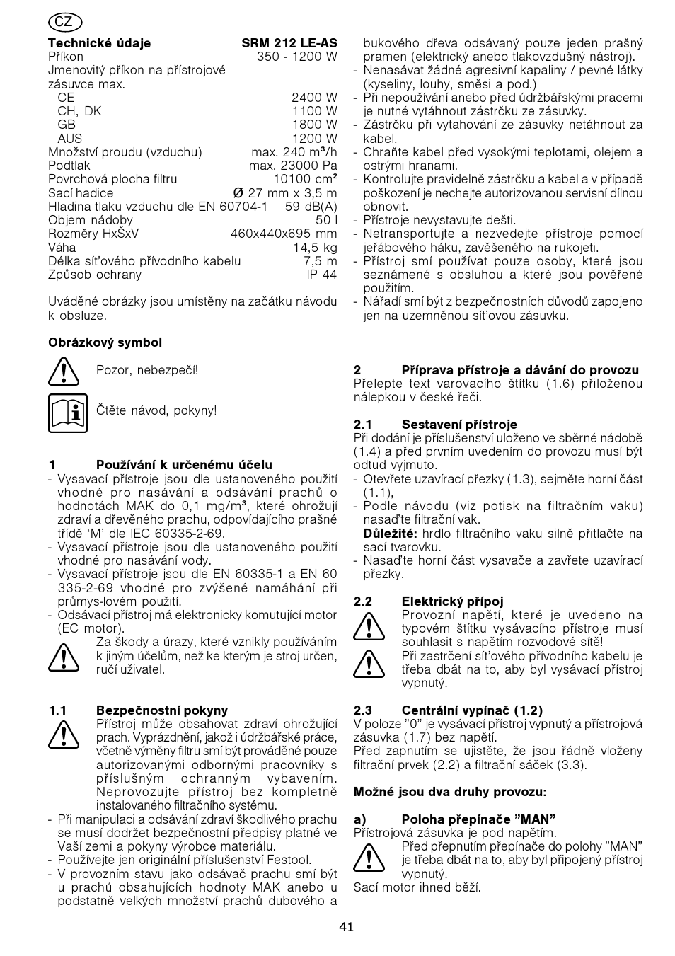 Festool SRM 212 LE-AS User Manual | Page 41 / 54