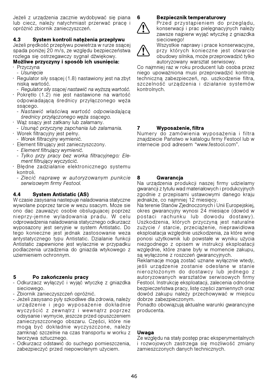 Festool SRM 212 LE-AS User Manual | Page 46 / 54