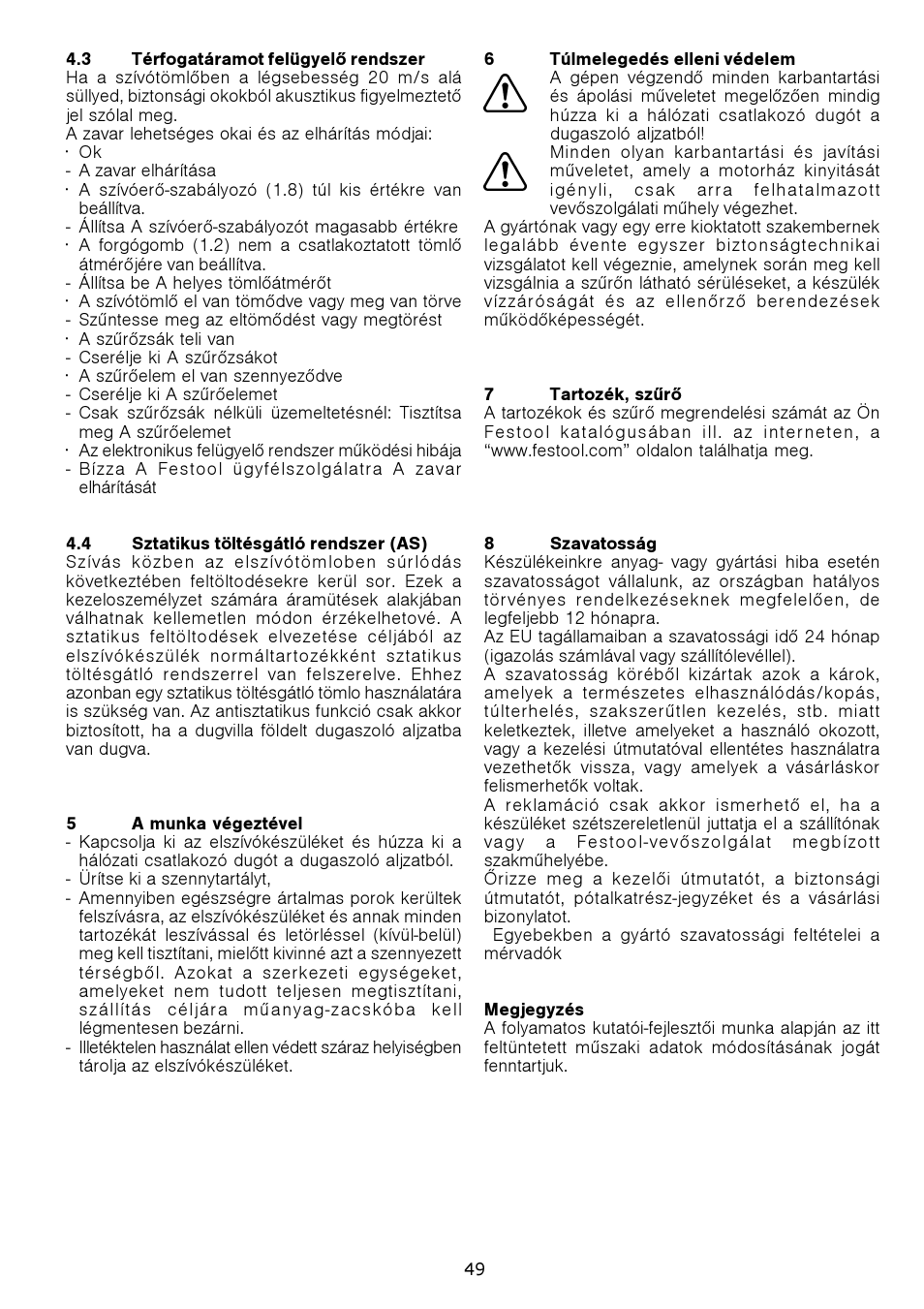 Festool SRM 212 LE-AS User Manual | Page 49 / 54