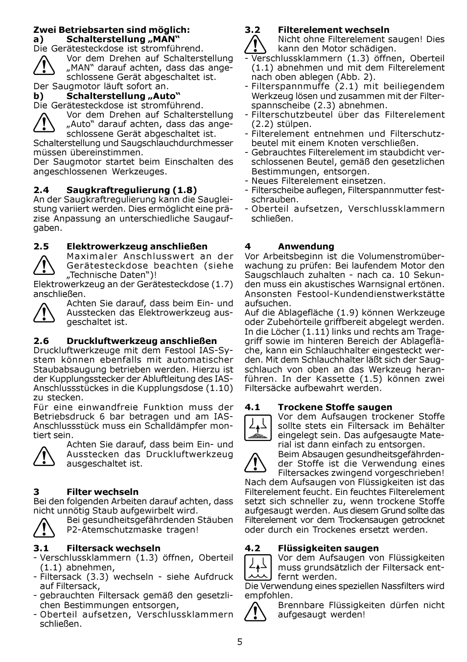 Festool SRM 212 LE-AS User Manual | Page 5 / 54