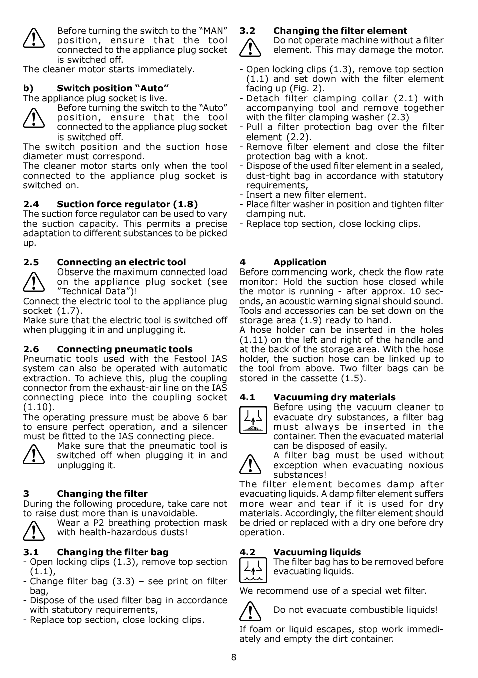 Festool SRM 212 LE-AS User Manual | Page 8 / 54