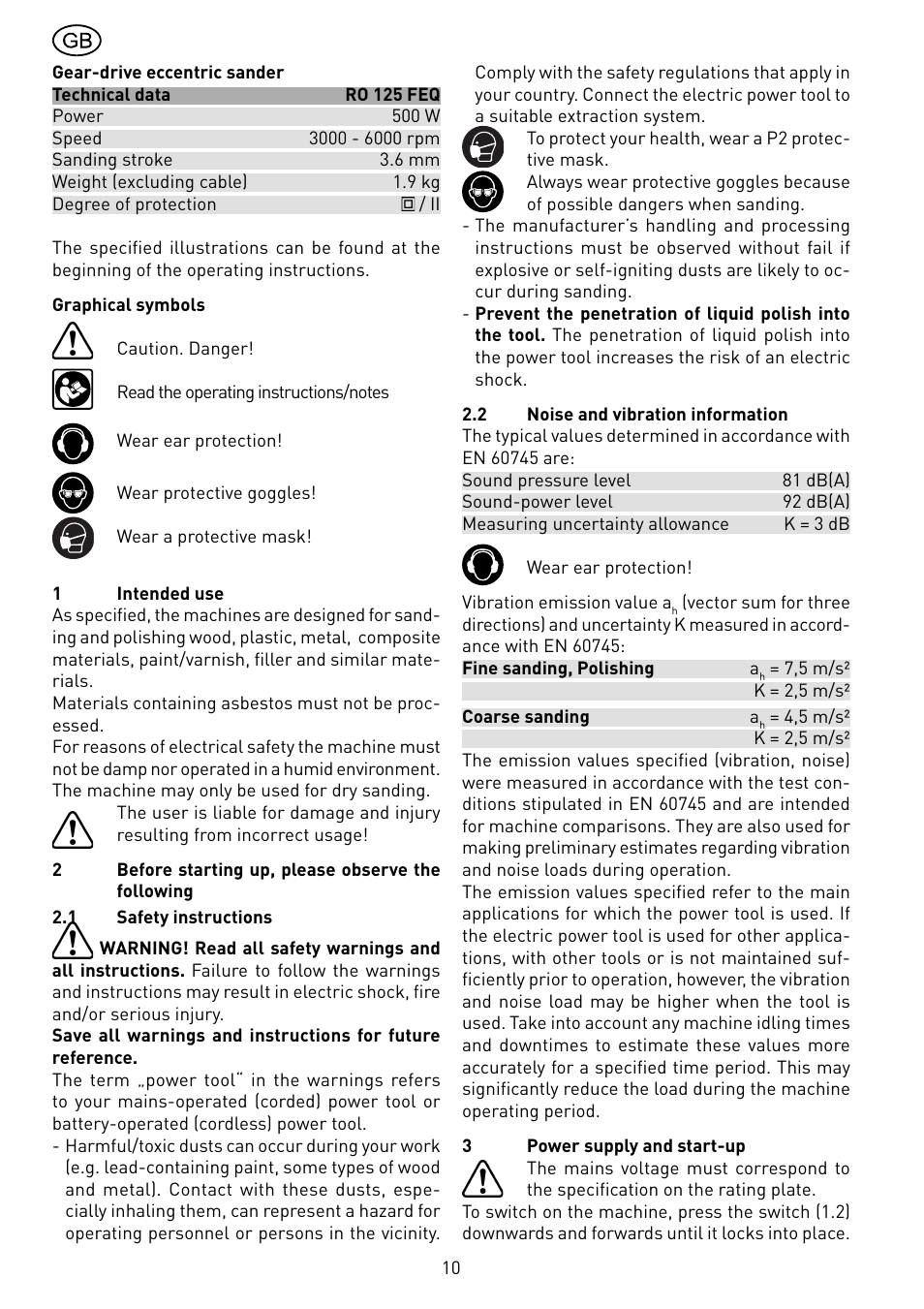 Festool RO 125 DX FEQ User Manual | Page 10 / 62