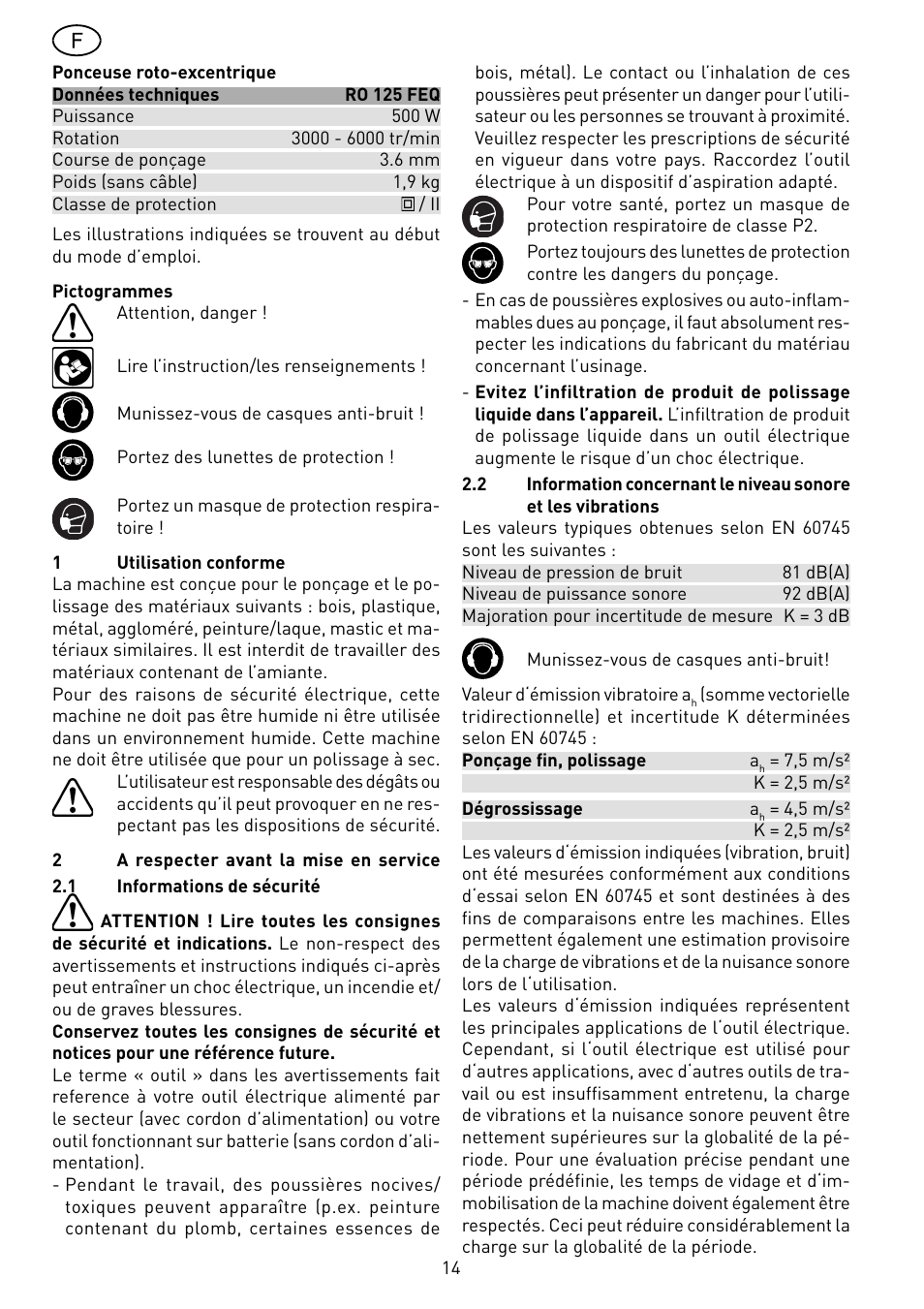 Festool RO 125 DX FEQ User Manual | Page 14 / 62