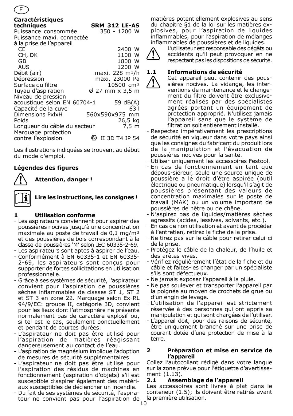 Festool SRM 312 LE-AS User Manual | Page 10 / 54