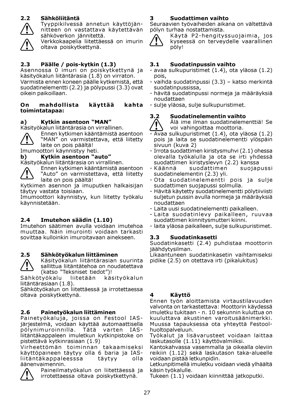 Festool SRM 312 LE-AS User Manual | Page 27 / 54