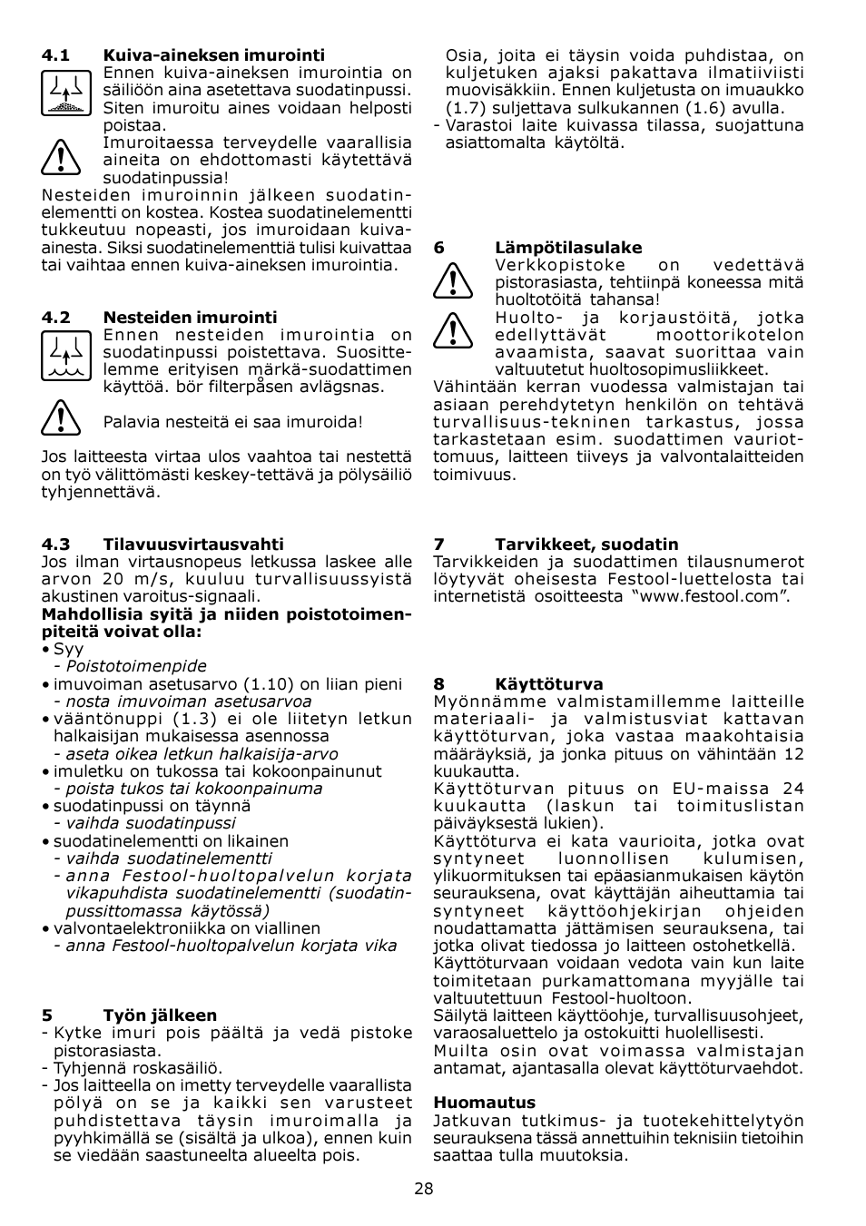 Festool SRM 312 LE-AS User Manual | Page 28 / 54