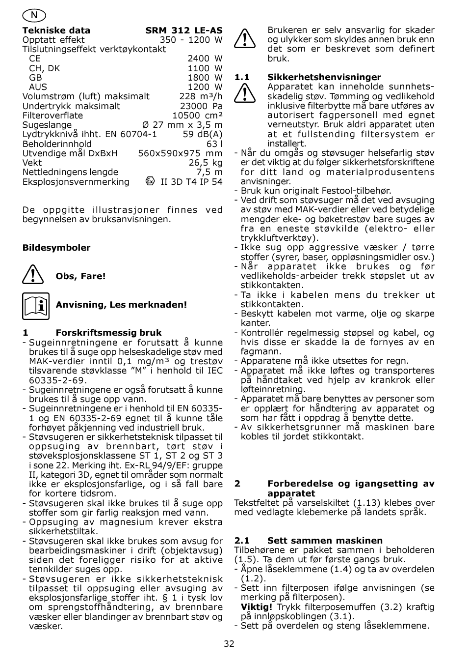 Festool SRM 312 LE-AS User Manual | Page 32 / 54