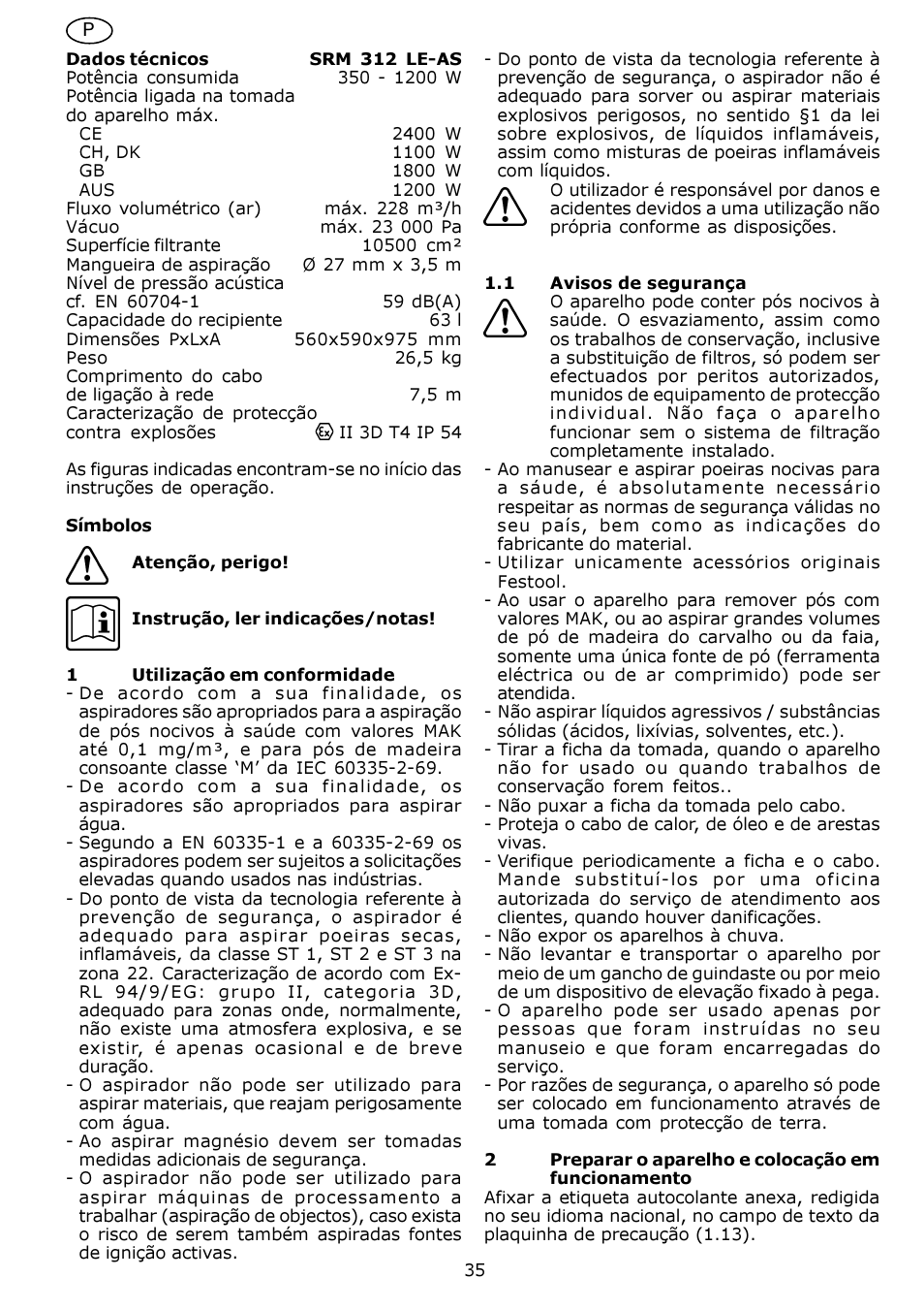 Festool SRM 312 LE-AS User Manual | Page 35 / 54