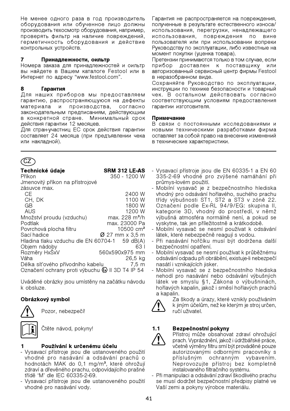 Festool SRM 312 LE-AS User Manual | Page 41 / 54