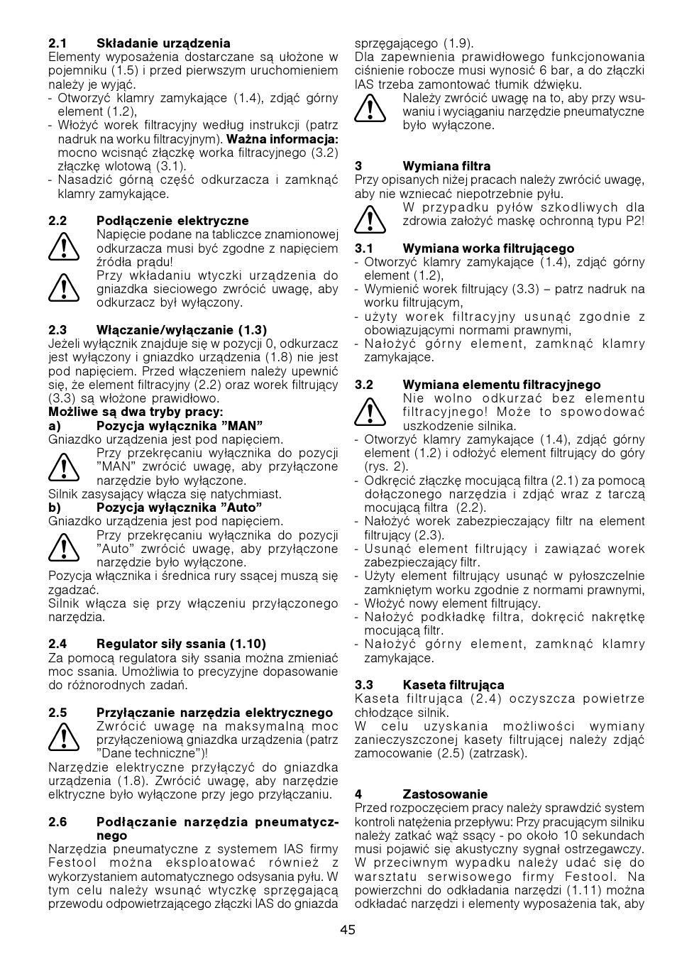 Festool SRM 312 LE-AS User Manual | Page 45 / 54