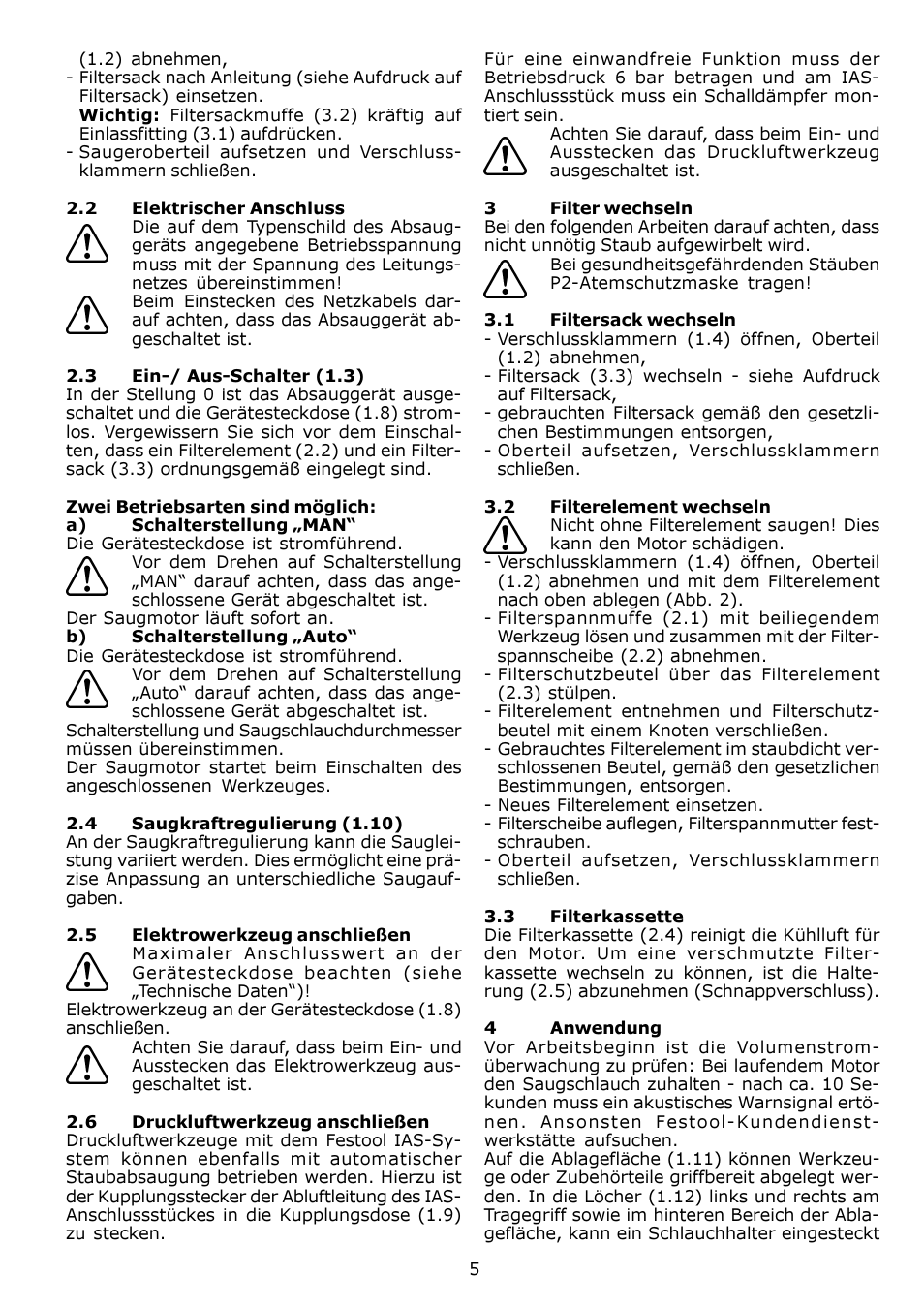 Festool SRM 312 LE-AS User Manual | Page 5 / 54