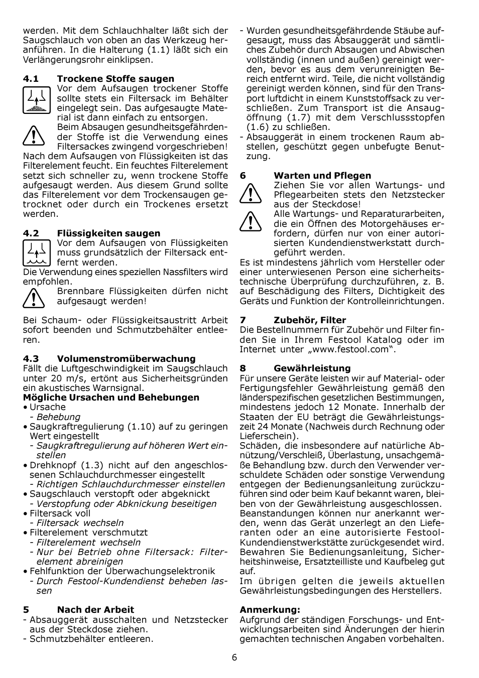 Festool SRM 312 LE-AS User Manual | Page 6 / 54