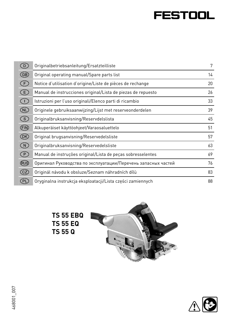 Festool TS 55 EBQ User Manual | 94 pages