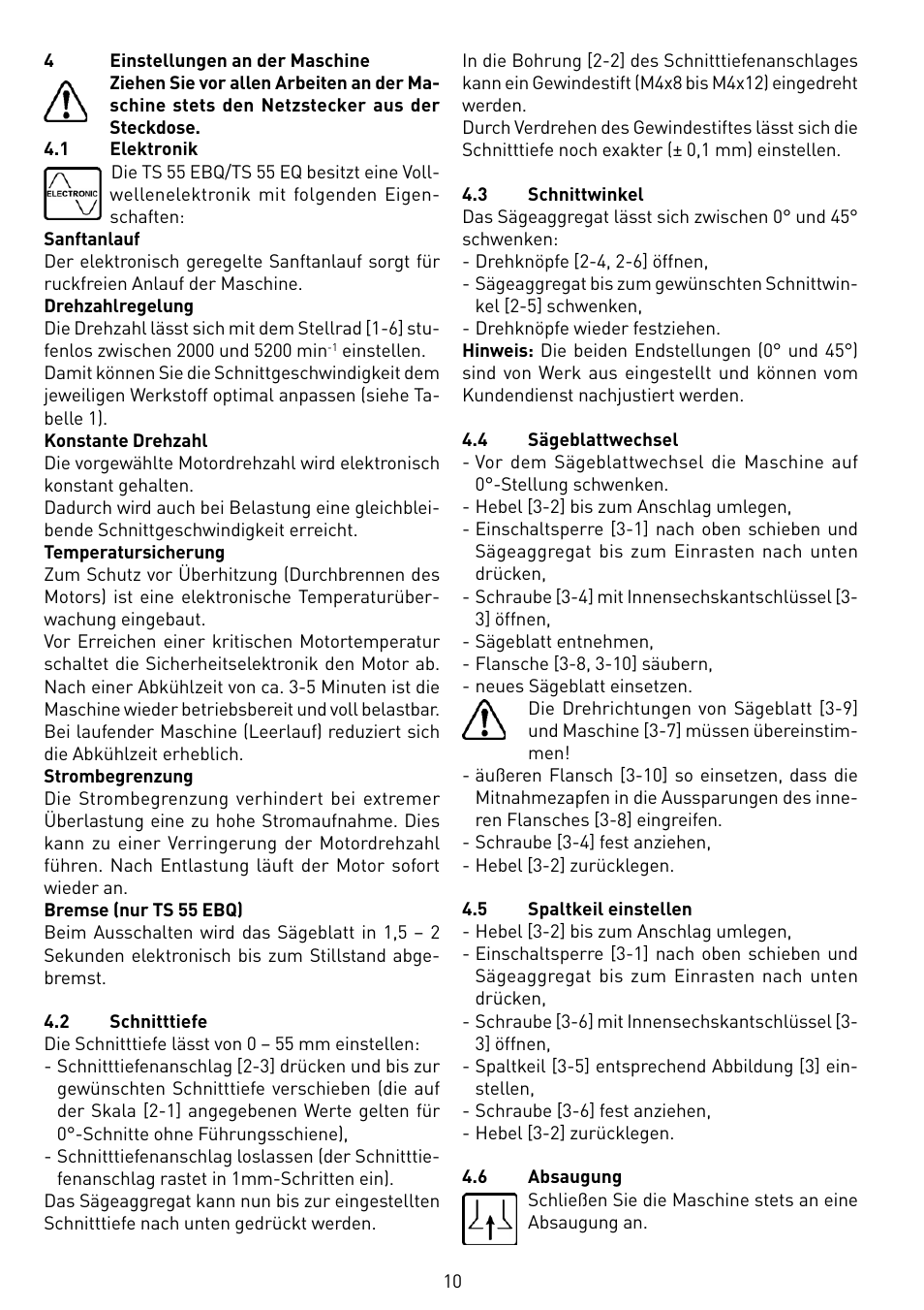 Festool TS 55 EBQ User Manual | Page 10 / 94