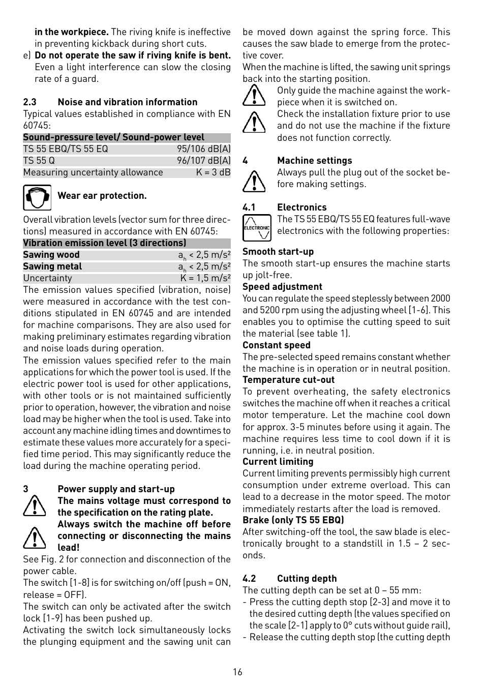 Festool TS 55 EBQ User Manual | Page 16 / 94