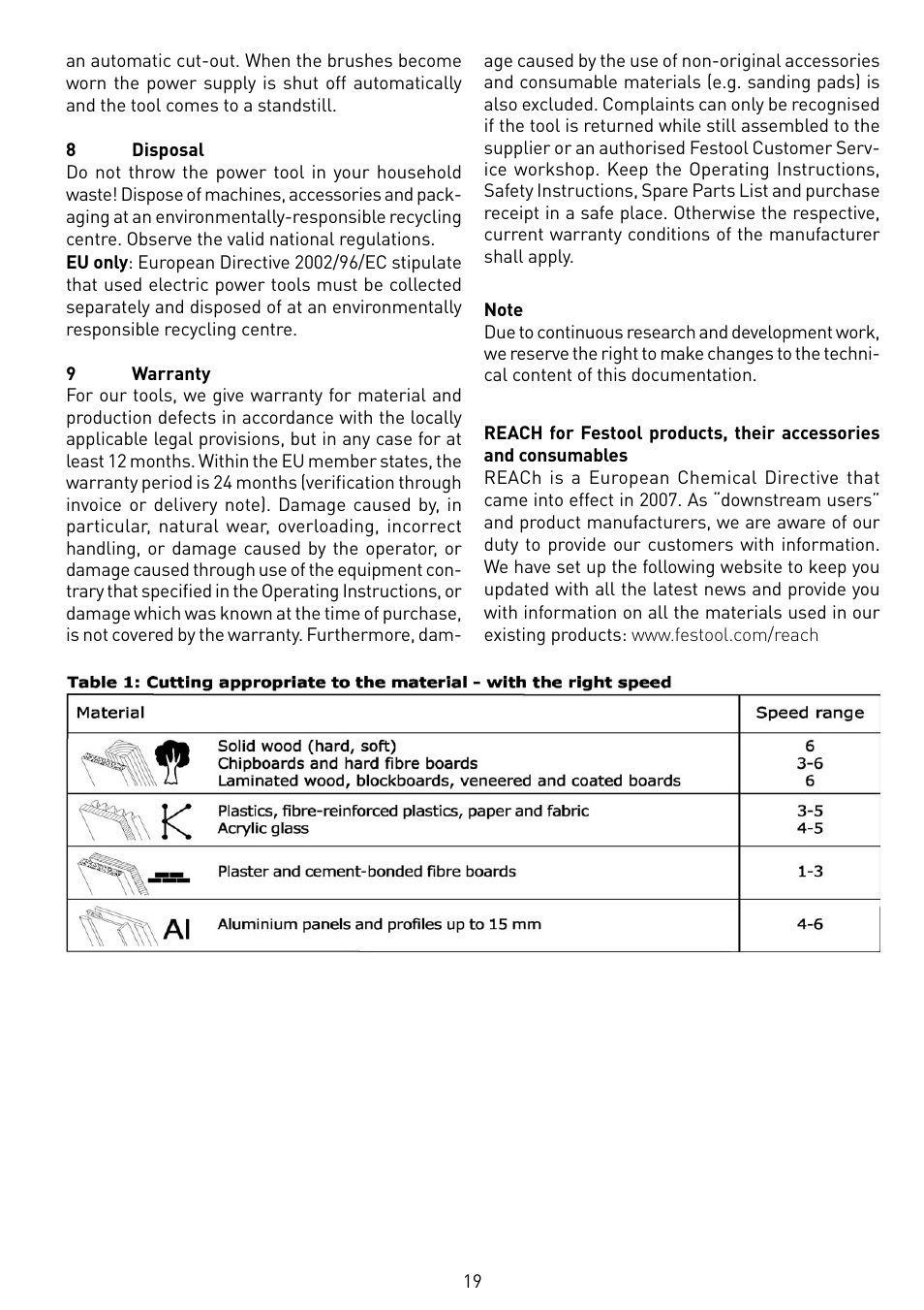 Festool TS 55 EBQ User Manual | Page 19 / 94
