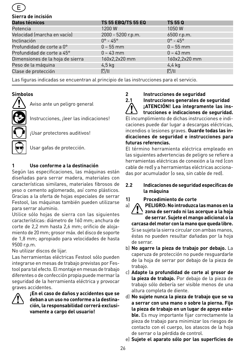 Festool TS 55 EBQ User Manual | Page 26 / 94