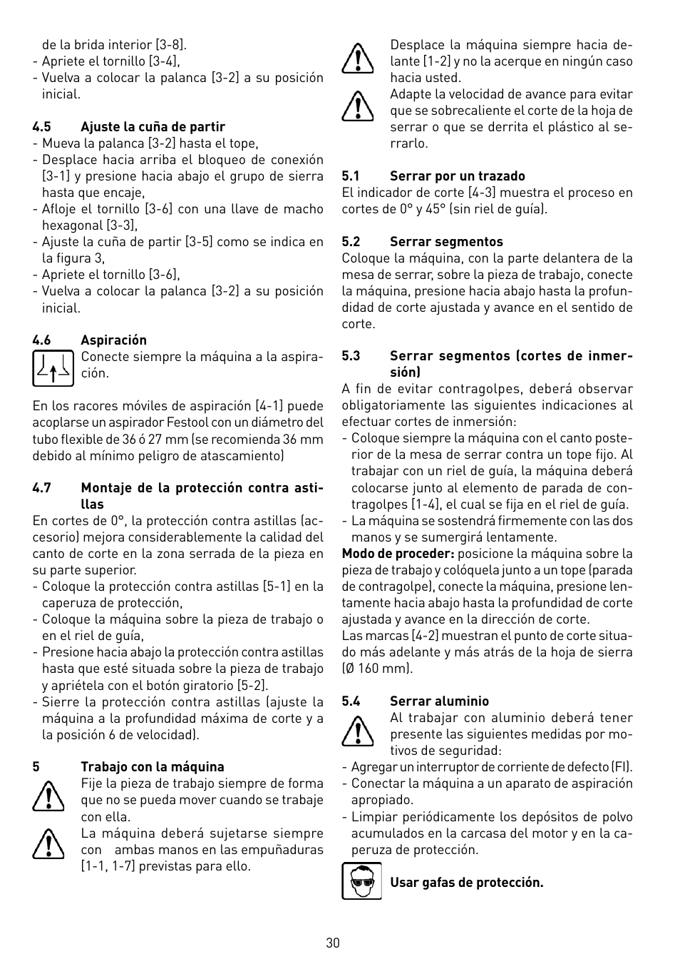 Festool TS 55 EBQ User Manual | Page 30 / 94
