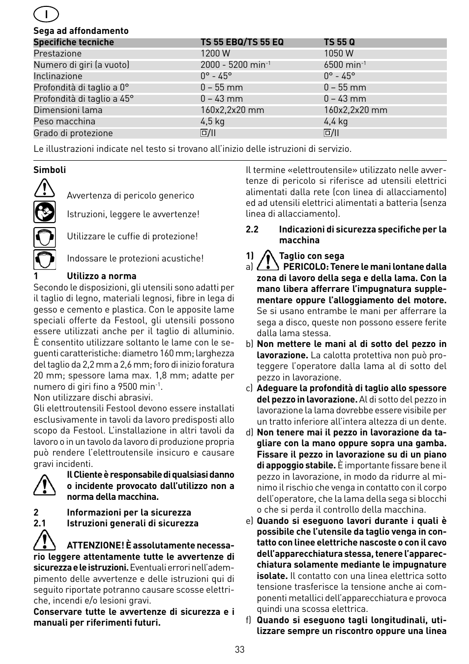 Festool TS 55 EBQ User Manual | Page 33 / 94