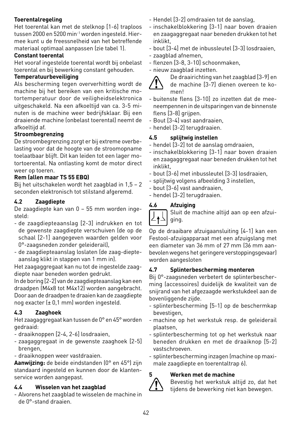 Festool TS 55 EBQ User Manual | Page 42 / 94