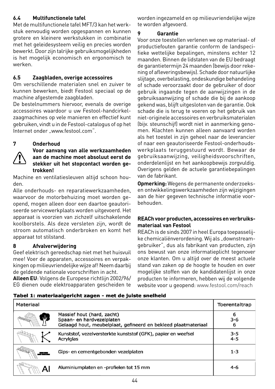 Festool TS 55 EBQ User Manual | Page 44 / 94