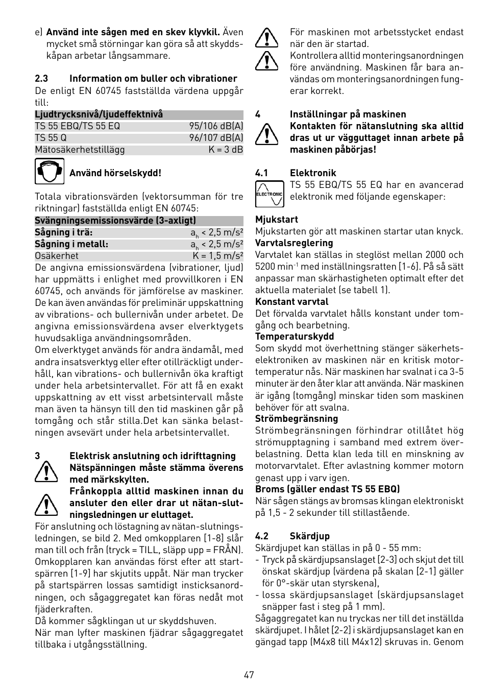 Festool TS 55 EBQ User Manual | Page 47 / 94