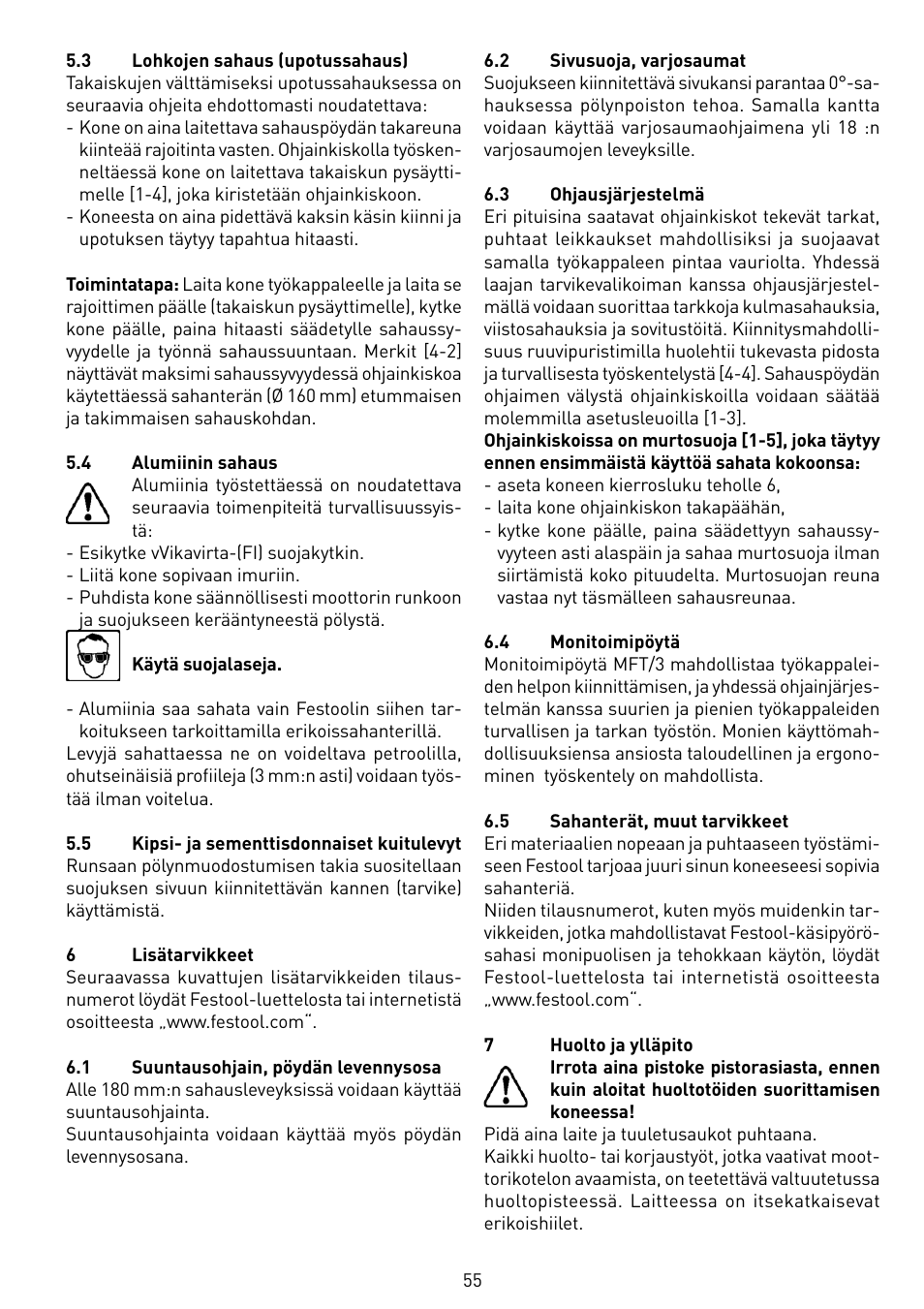 Festool TS 55 EBQ User Manual | Page 55 / 94