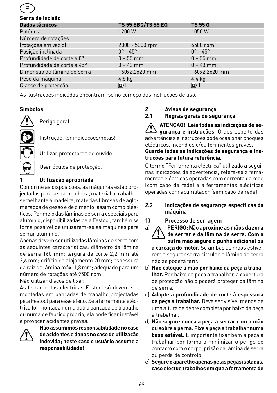 Festool TS 55 EBQ User Manual | Page 69 / 94