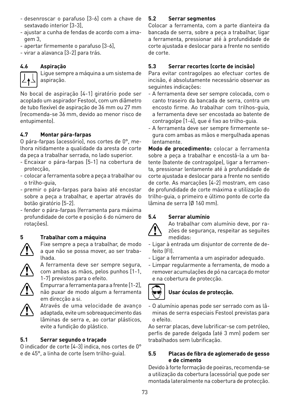 Festool TS 55 EBQ User Manual | Page 73 / 94