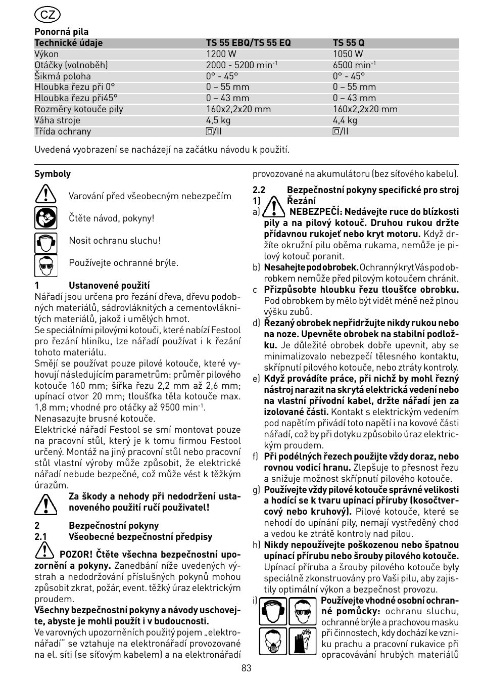 Festool TS 55 EBQ User Manual | Page 83 / 94