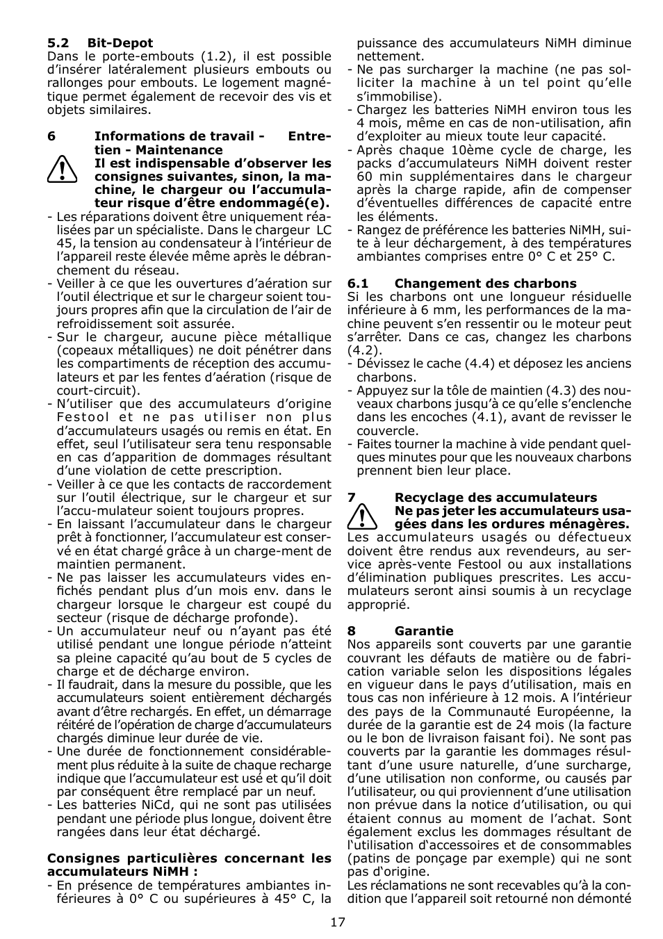 Festool TDK 15 User Manual | Page 17 / 62