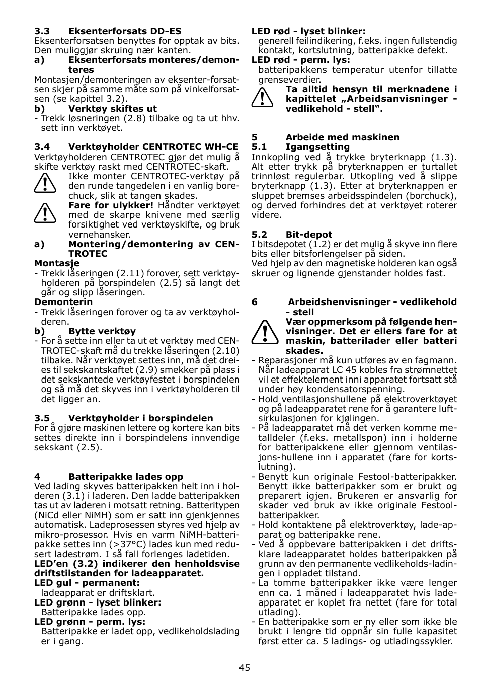 Festool TDK 15 User Manual | Page 45 / 62