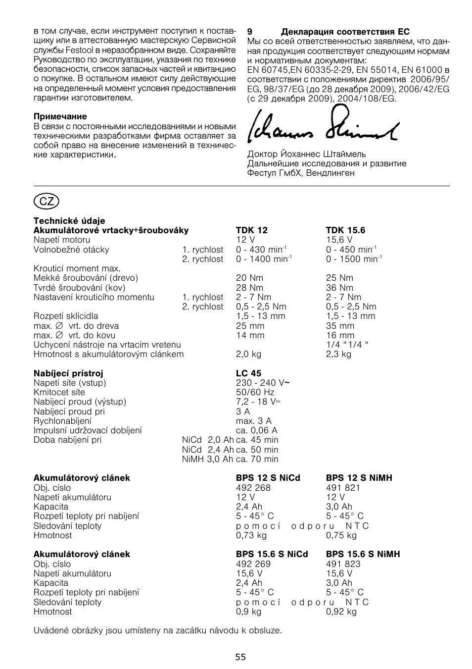 Festool TDK 15 User Manual | Page 55 / 62