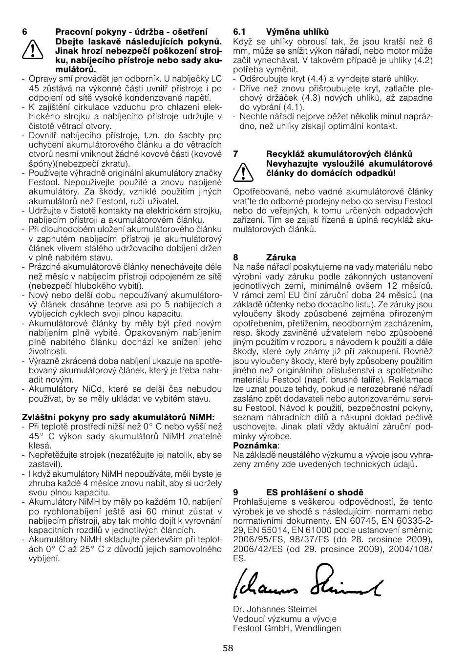 Festool TDK 15 User Manual | Page 58 / 62