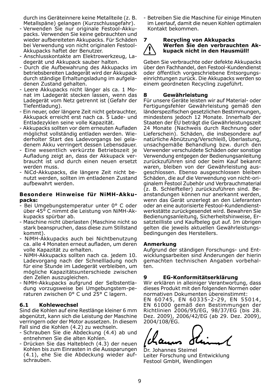 Festool TDK 15 User Manual | Page 9 / 62