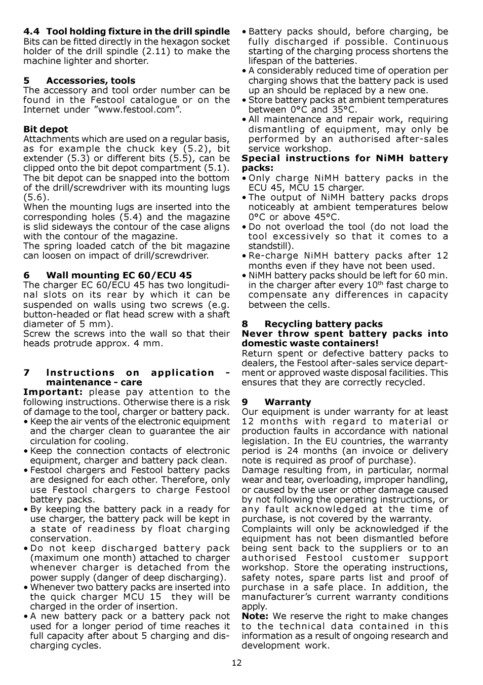 Festool CDD 12 User Manual | Page 12 / 78