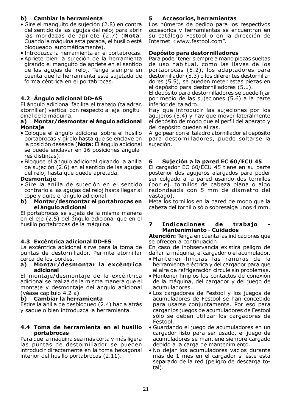 Festool CDD 12 User Manual | Page 21 / 78